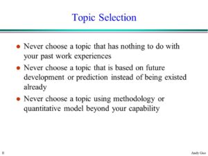 topic selection