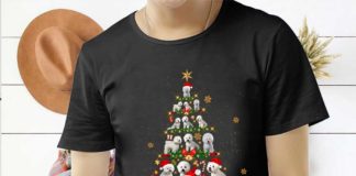 Bichon Frise Tree Christmas Santa Hat Shirt